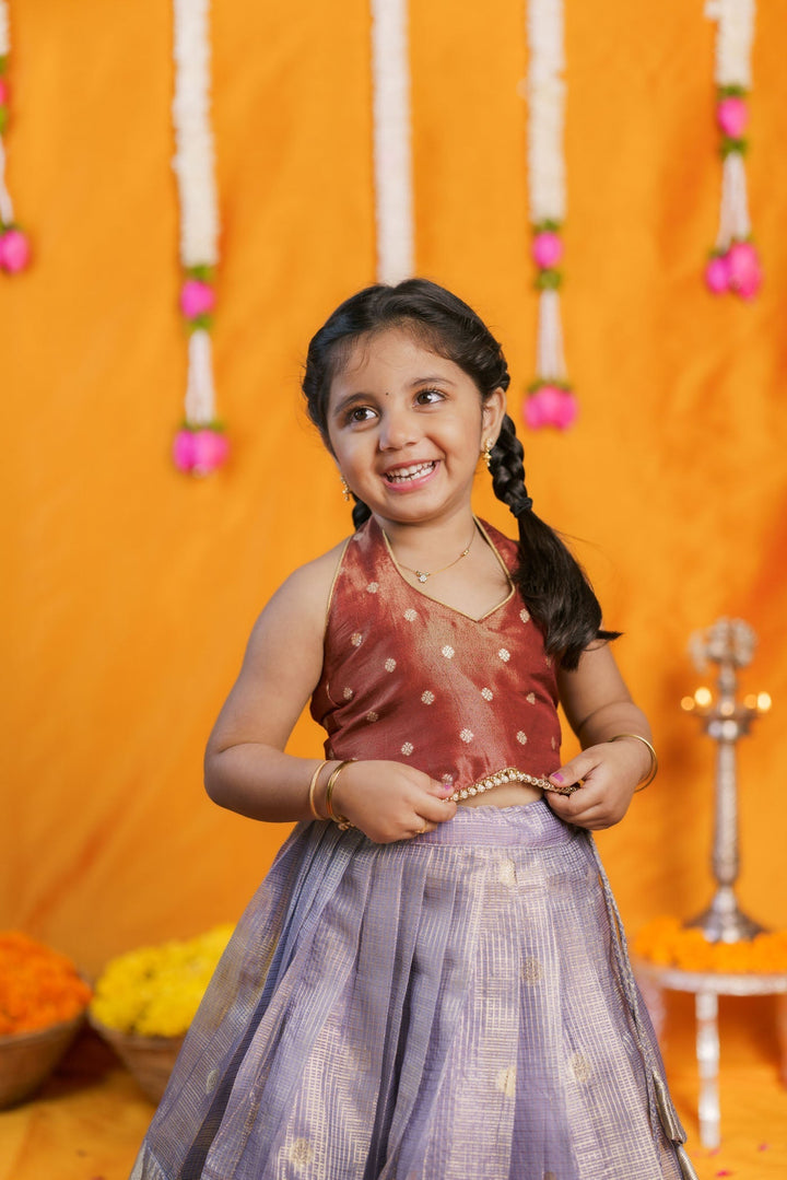 Gargi Lavender Lehenga Mini (Set of 2) | Made to Order | SHOBITAM