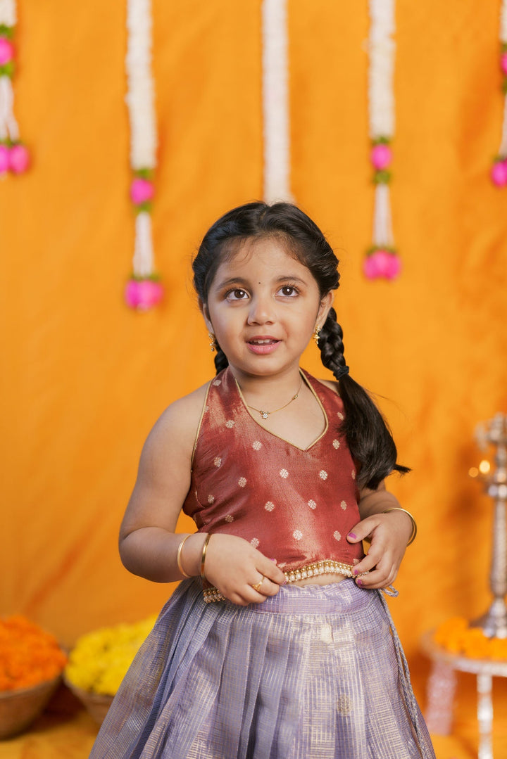 Gargi Lavender Lehenga Mini (Set of 2) | Made to Order | SHOBITAM
