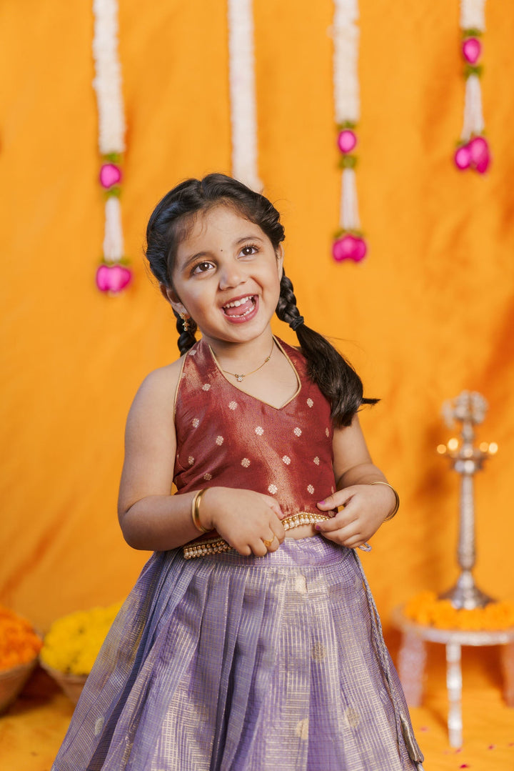 Gargi Lavender Lehenga Mini (Set of 2) | Made to Order | SHOBITAM
