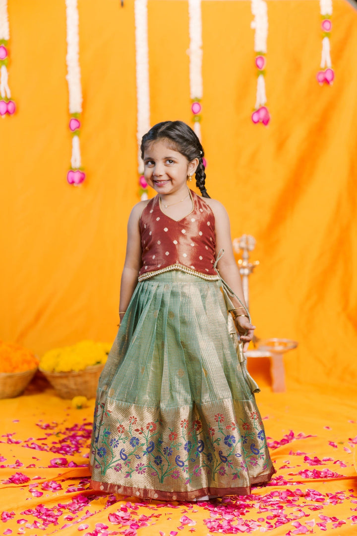 Gargi Mint Green Lehenga Mini (Set of 2) | Made to Order | SHOBITAM
