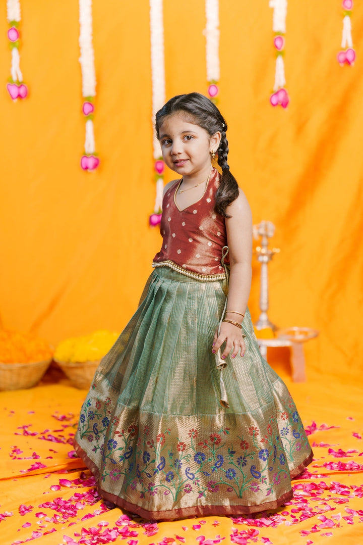 Gargi Mint Green Lehenga Mini (Set of 2) | Made to Order | SHOBITAM
