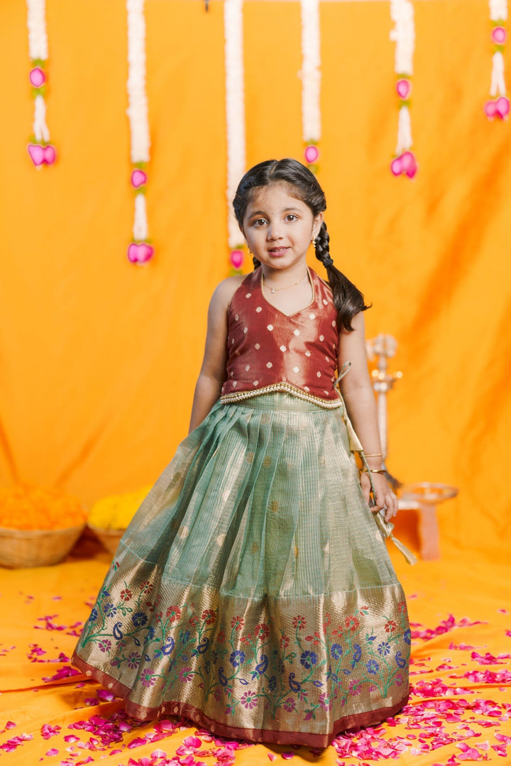 Gargi Mint Green Lehenga Mini (Set of 2) | Made to Order | SHOBITAM