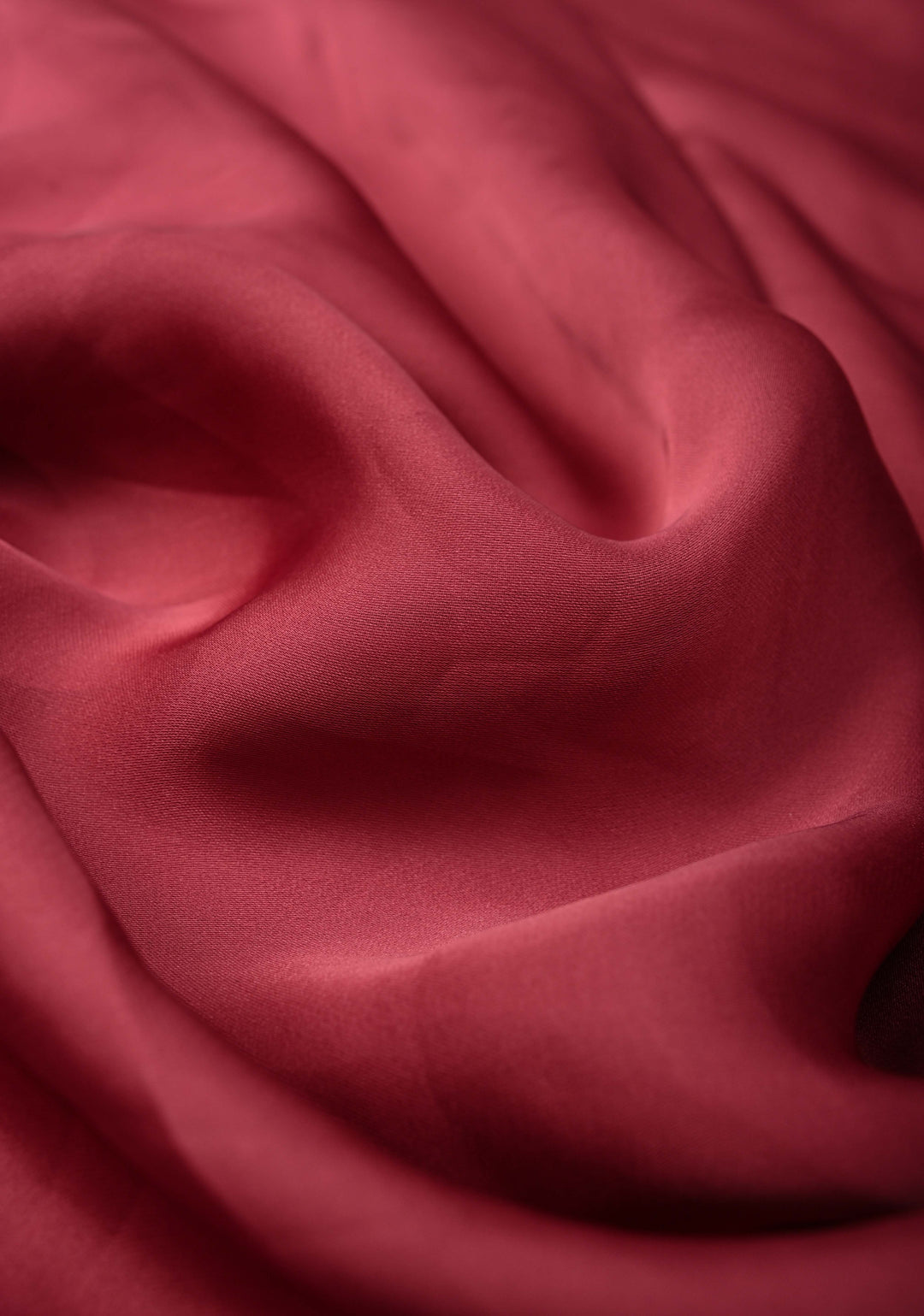 Dark Rose Pink Satin Geoergette Saree with Cutdana and Stone Minimal Borders