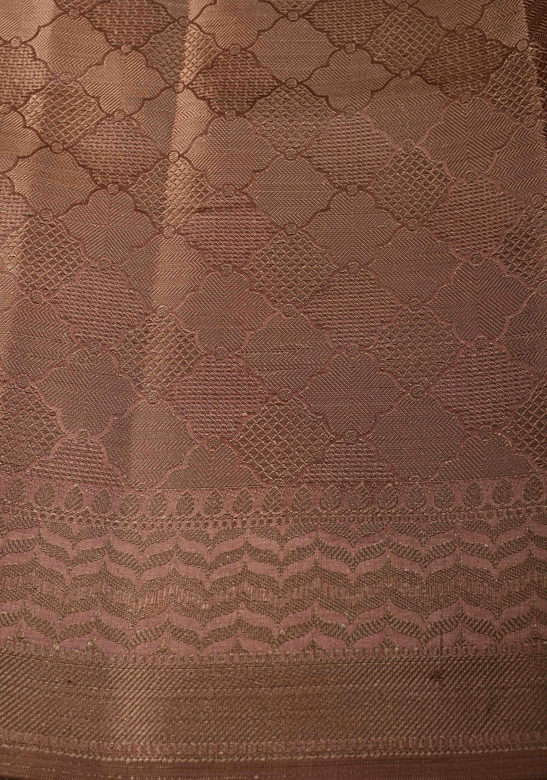 Semi Tussar Silk Saree with Kalamkari Digital Print in Dark Brown