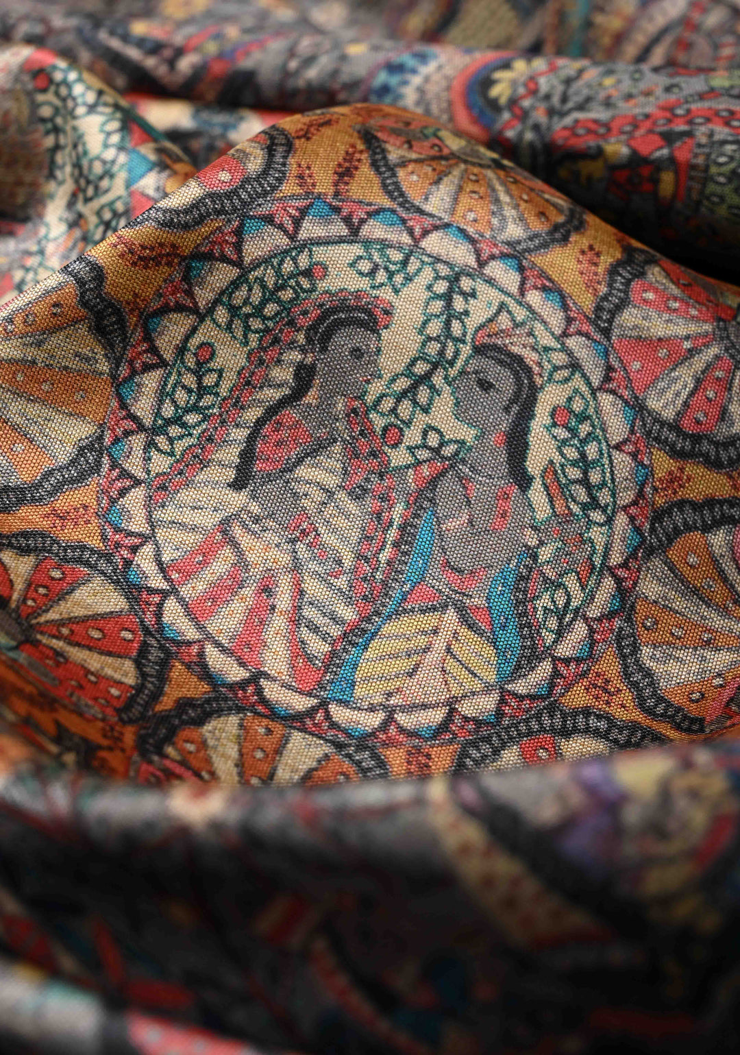 Semi Tussar Silk Saree with Kalamkari Digital Print in Gray