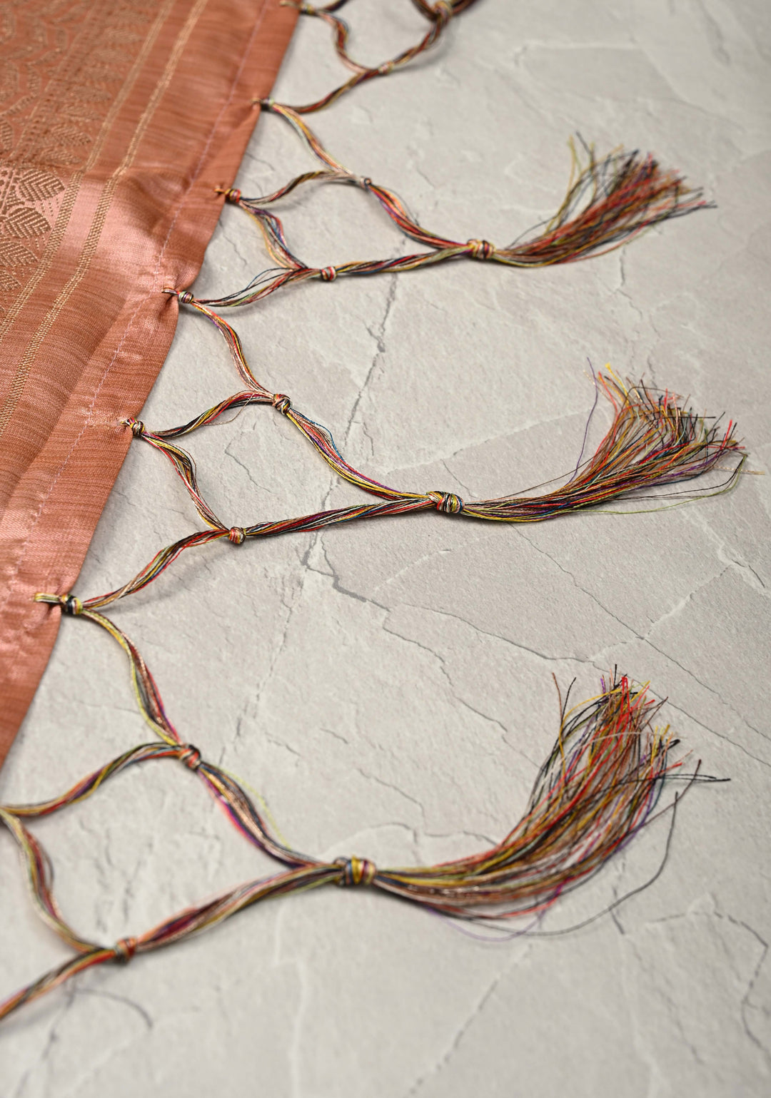 Semi Tussar Silk Saree with Kalamkari Digital Print in Coral
