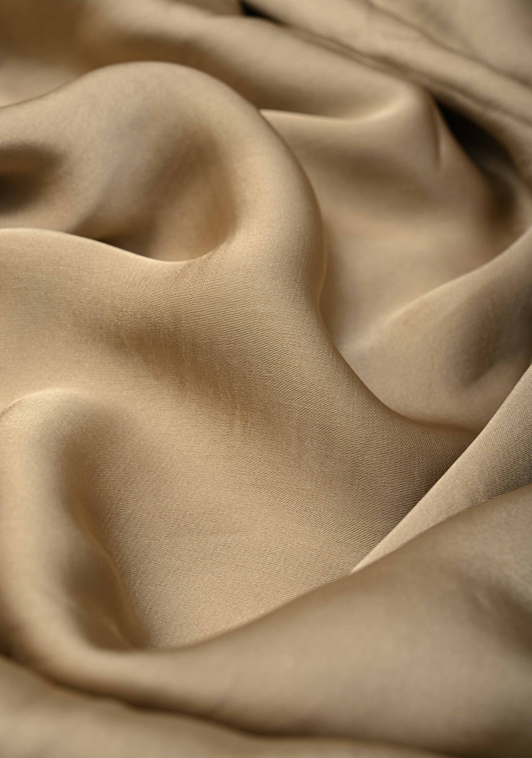 Stunning Taupe Satin Georgette Saree with tone on tone Stones, Cutdana work and Scallop Border