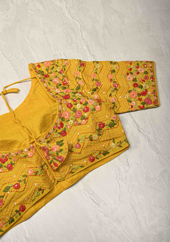 Sage Green Checks on Vegan Organza Tissue Saree with Zari Border and Hand Embroidery on Pallu