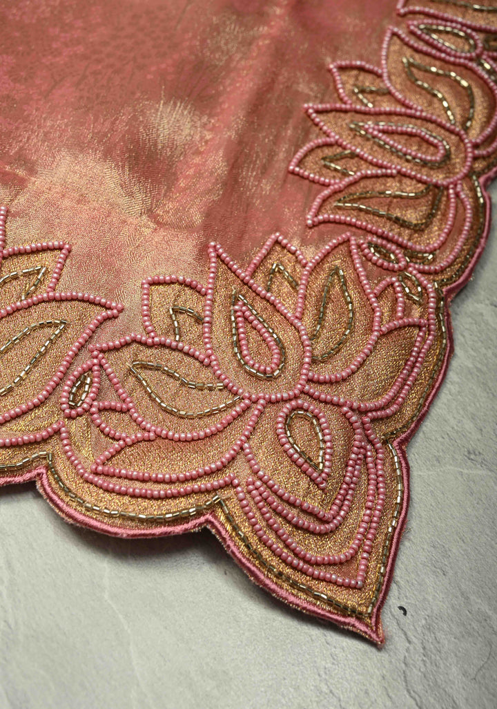 Sandstone Vegan Organza Tissue Saree with Zari Border