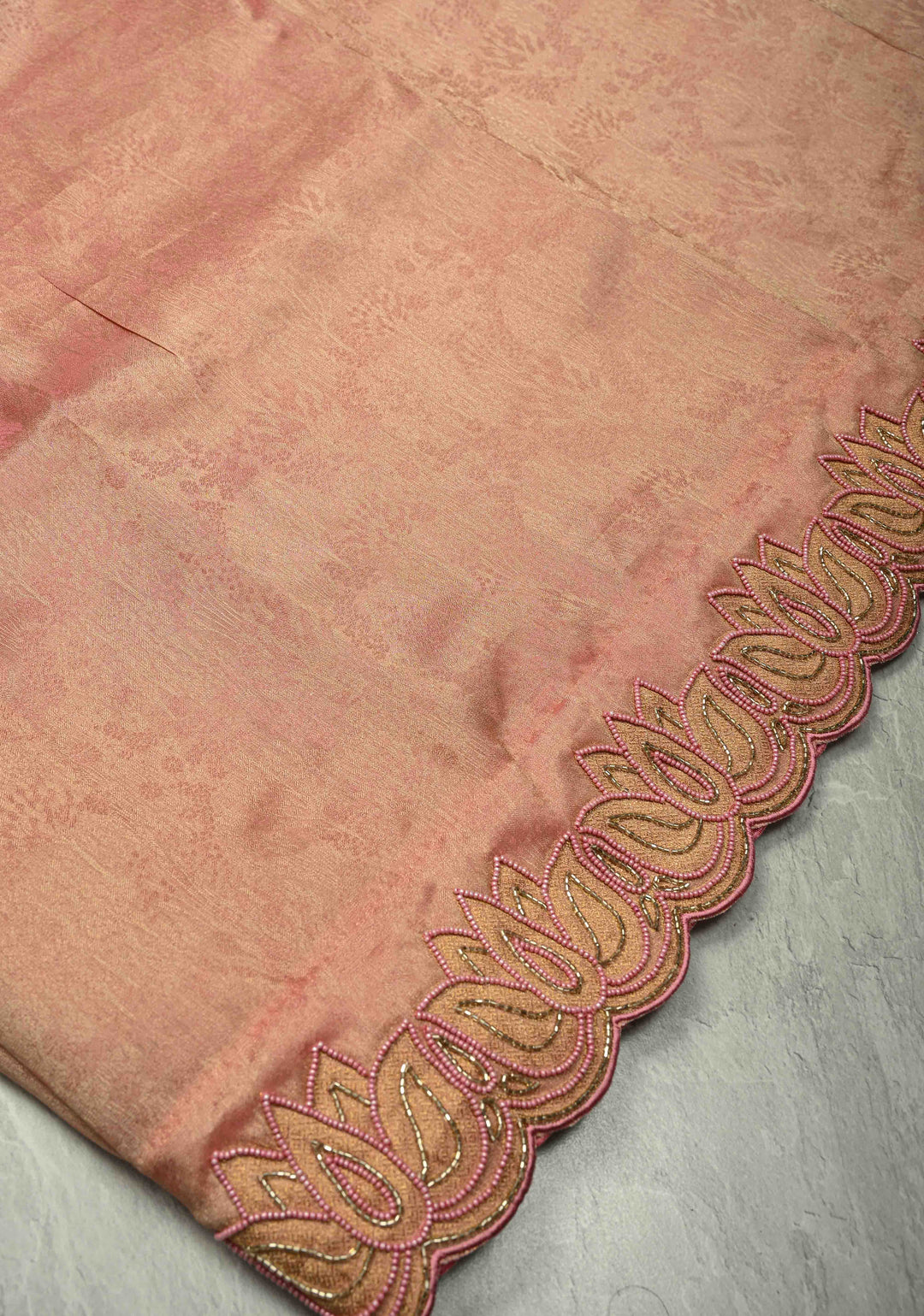 Sandstone Vegan Organza Tissue Saree with Zari Border