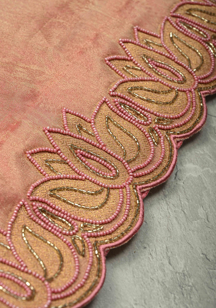 Sandstone Vegan Organza Tissue Saree with Zari Border