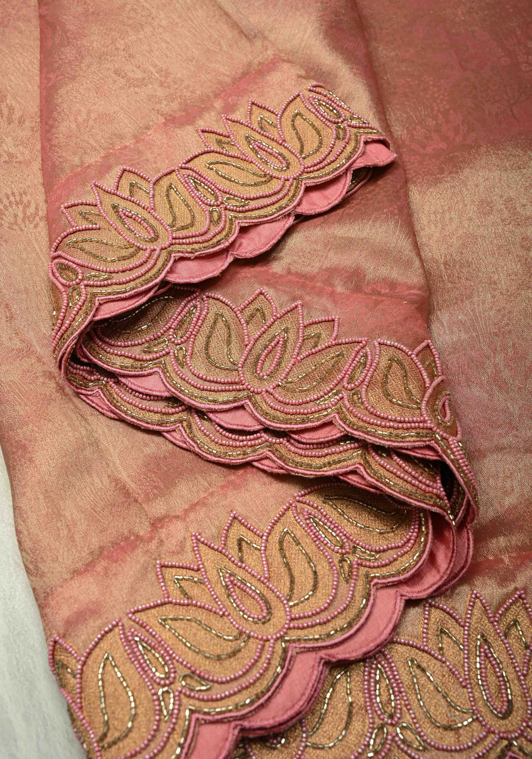 Sandstone Vegan Organza Tissue Saree with Zari Border