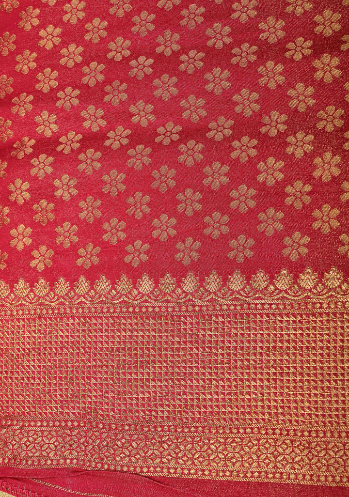 Beige Vegan Viscose Silk Saree with Paisley Brocade and Zari Border