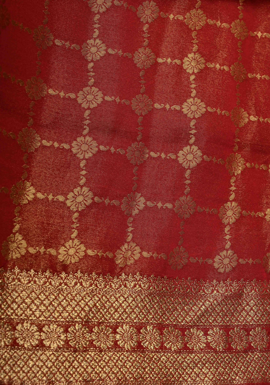 Sunflower Yellow Vegan Viscose Silk Saree with Floral Brocade and Contrast Zari Border