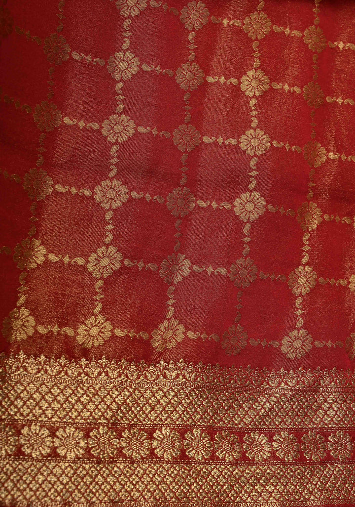 Sunflower Yellow Vegan Viscose Silk Saree with Floral Brocade and Contrast Zari Border