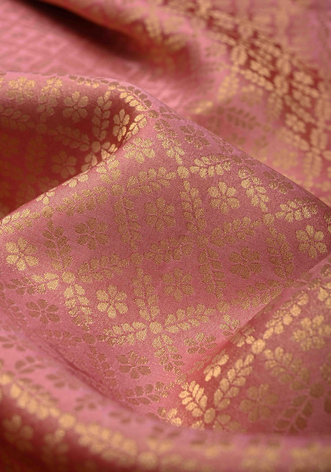 Dusty Pink Geomatric Jaal Vegan Viscose Silk Saree with Zari Border