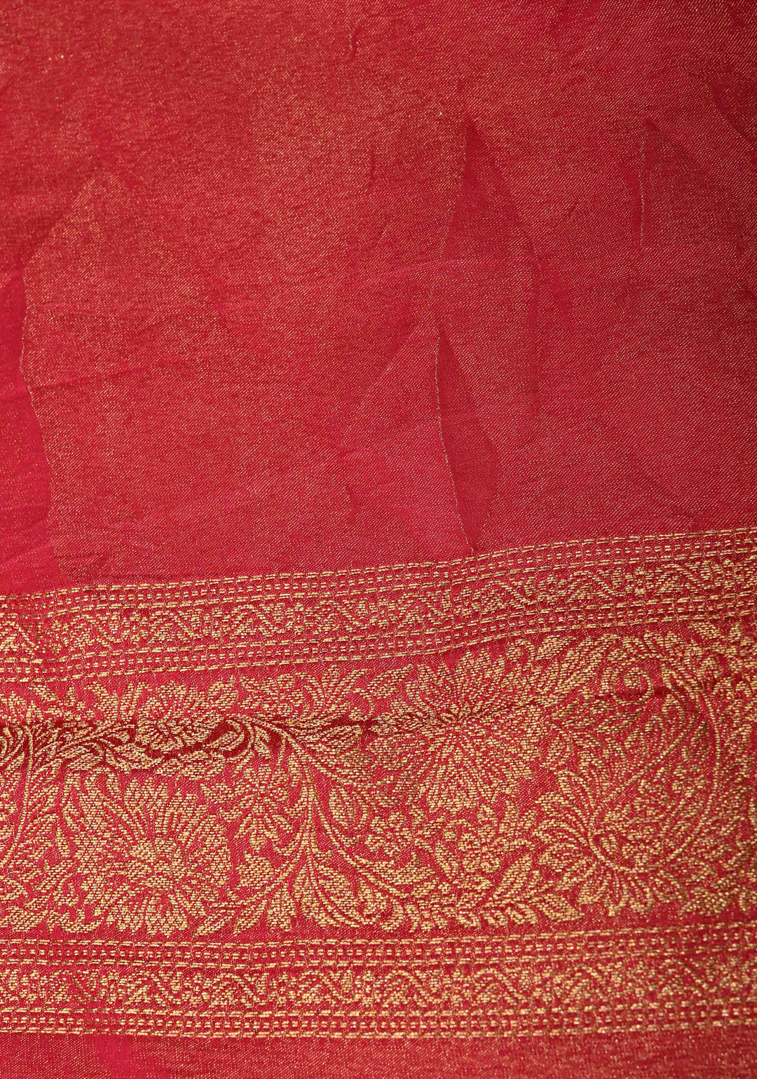Rani Pink Vegan Viscose Silk Saree with Brocade Jaal and Zari Border