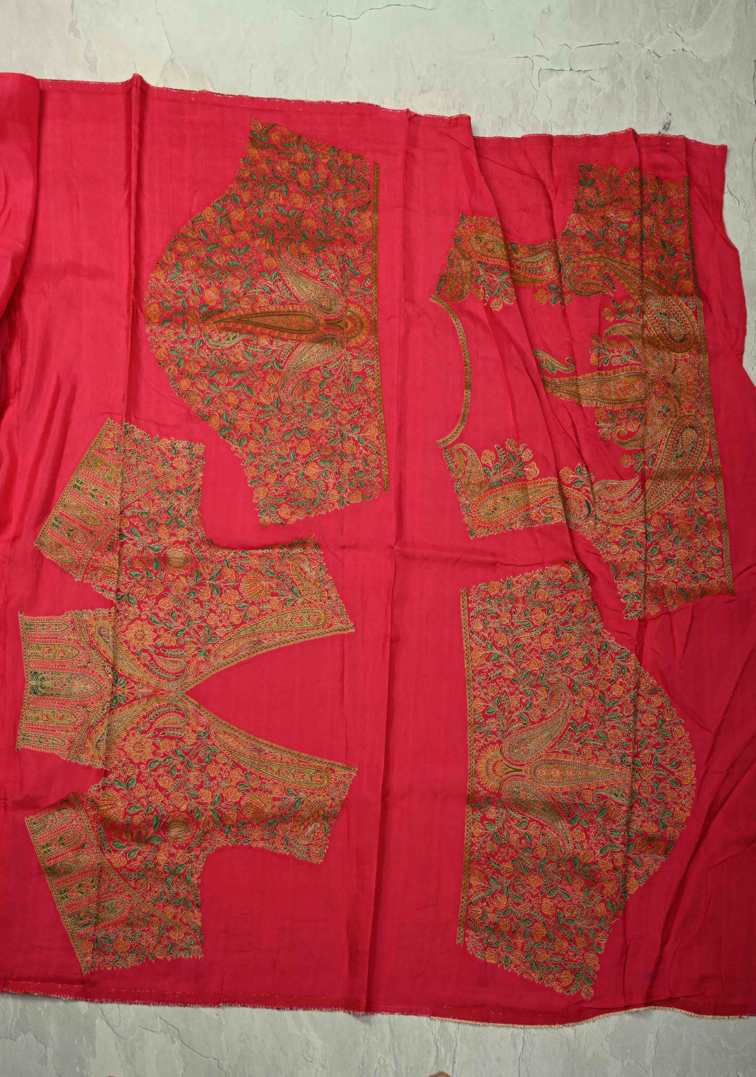Vegan Soft Silk Saree with paisley motifs in Bright Pink and border