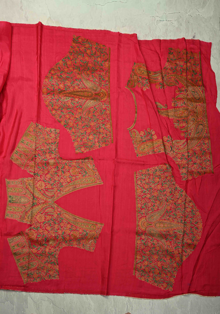 Vegan Soft Silk Saree with paisley motifs in Bright Pink and border