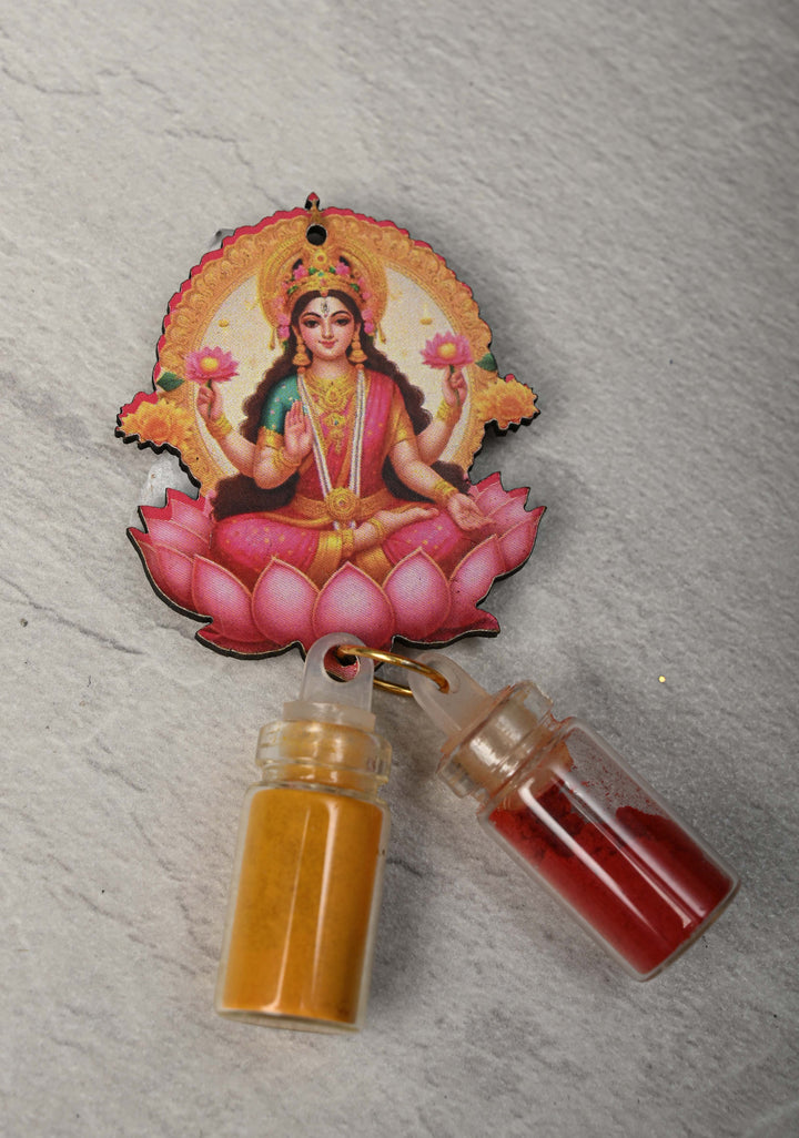 Set of 20 Festival Return Gifts - Home Decorative Goddess Lakshmi  with Kumkum and Haldi mini Bottles