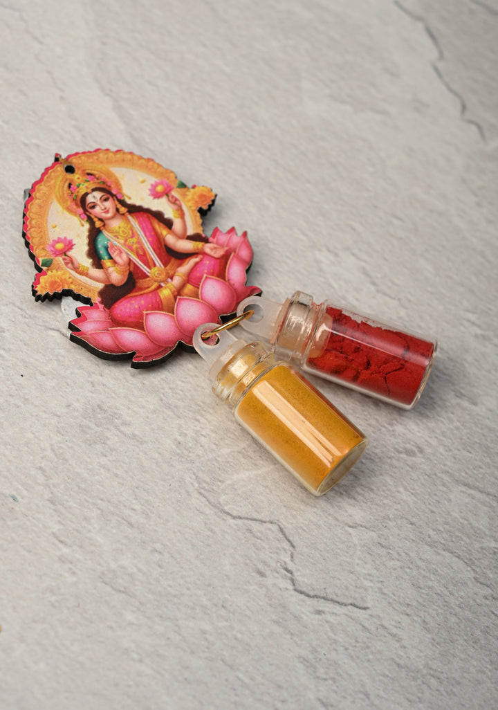 Set of 20 Festival Return Gifts - Home Decorative Goddess Lakshmi  with Kumkum and Haldi mini Bottles