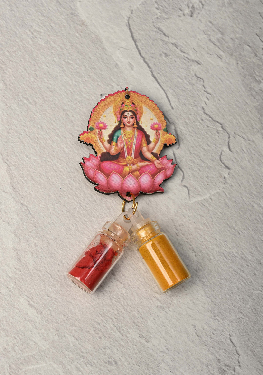 Set of 20 Festival Return Gifts - Home Decorative Goddess Lakshmi  with Kumkum and Haldi mini Bottles