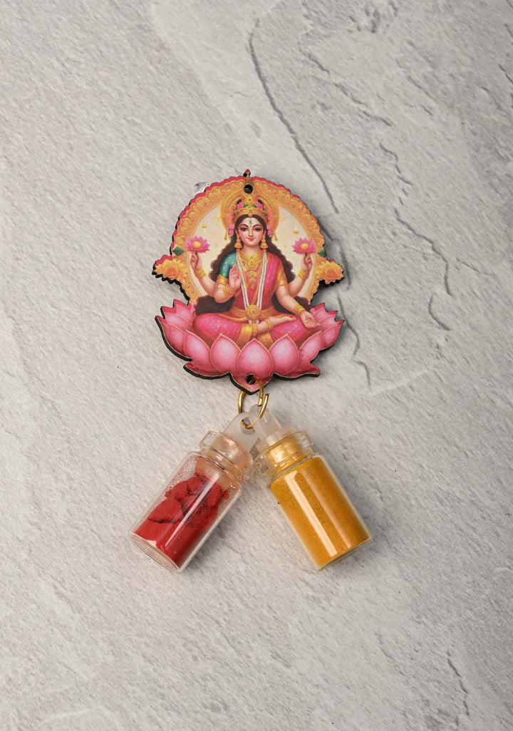 Set of 20 Festival Return Gifts - Home Decorative Goddess Lakshmi  with Kumkum and Haldi mini Bottles
