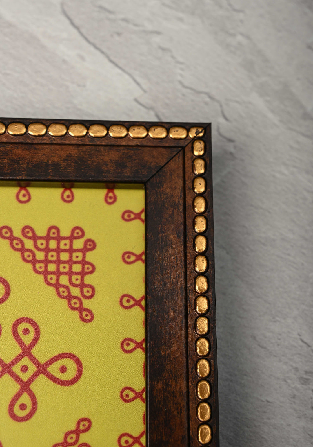 pack of 10 Festival Return Gifts - Home Decorative Wooden Framed Kolam or Rangoli Artwork Coasters