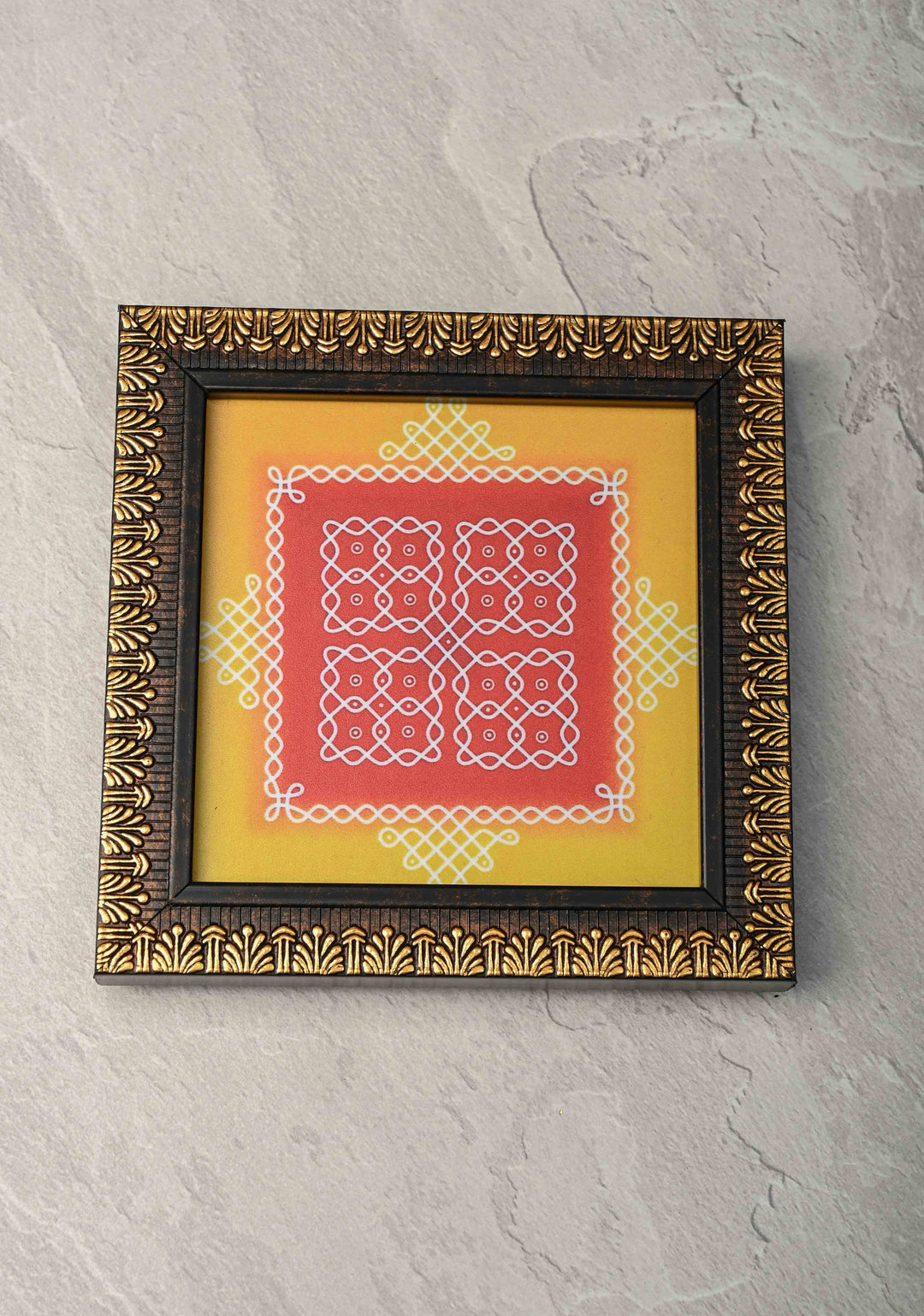 Festival Return Gifts - Home Decorative Wooden Framed Kolam or Rangoli Mini Mandappams | SHOBITAM