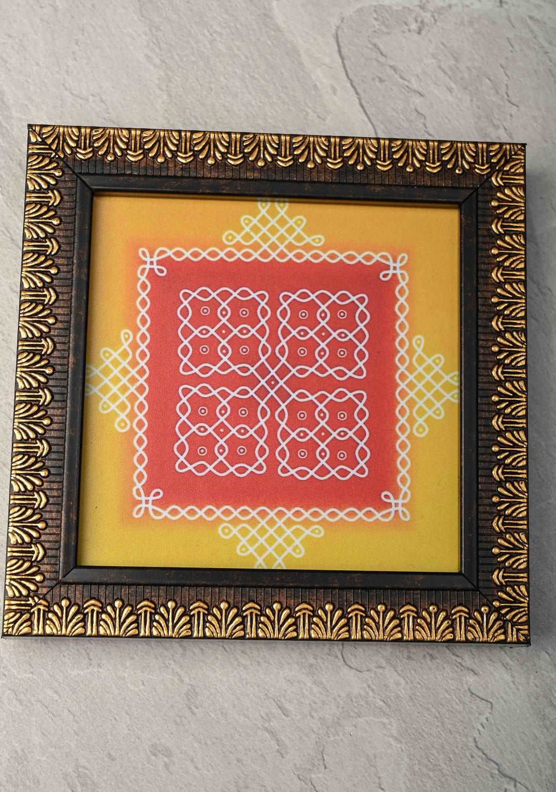 Festival Return Gifts - Home Decorative Wooden Framed Kolam or Rangoli Mini Mandappams | SHOBITAM