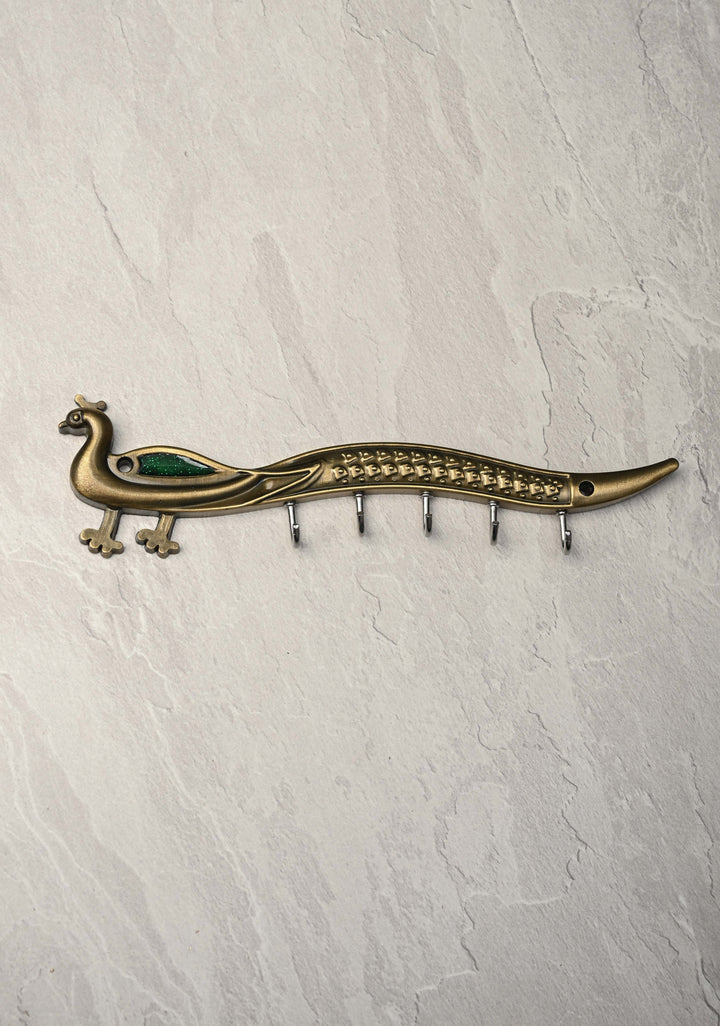 Pack of 10 Festival Return Gifts - Home Decorative Peacock Shaped Wall Mounted Key Holder