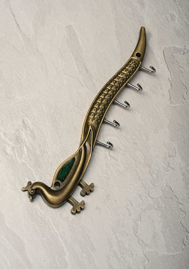 Pack of 10 Festival Return Gifts - Home Decorative Peacock Shaped Wall Mounted Key Holder