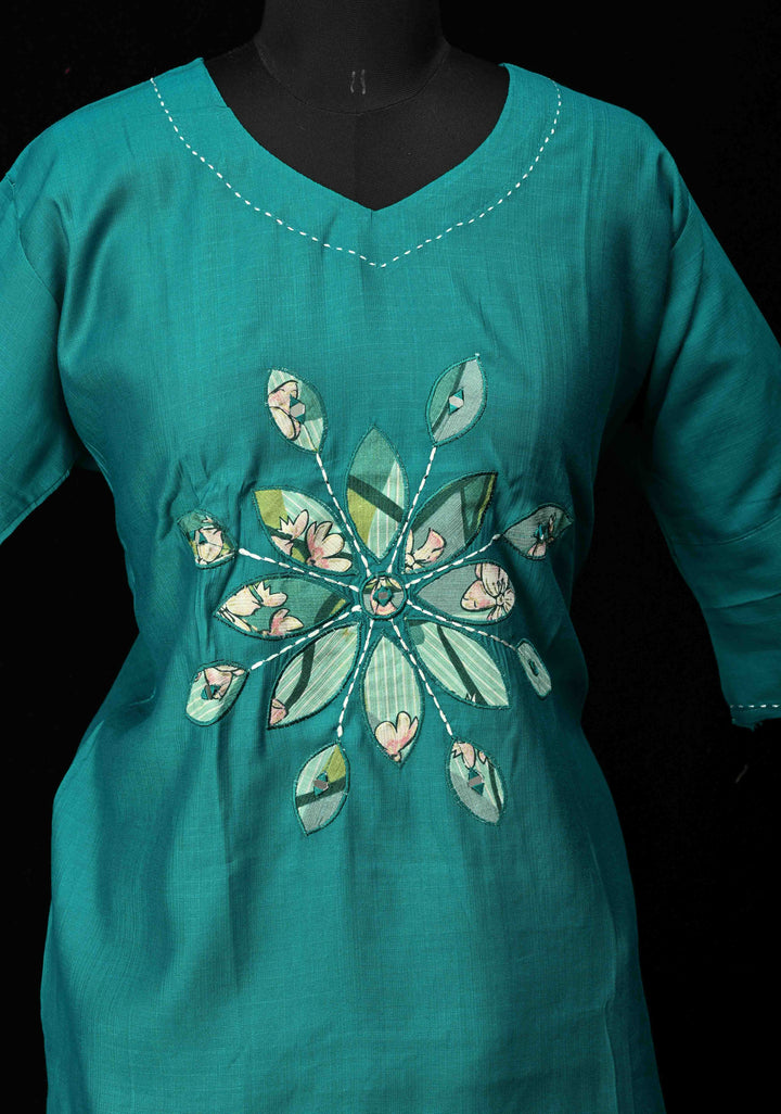 Teal Blue Vartican Cotton Coord Set | Made to Order