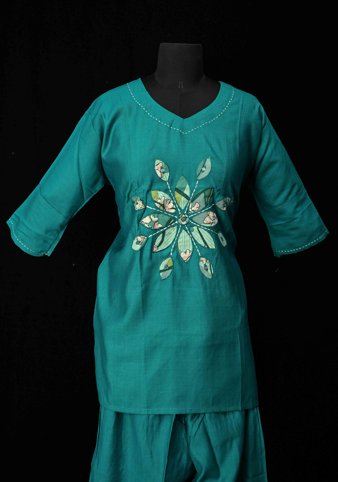 Teal Blue Vartican Cotton Coord Set | Made to Order