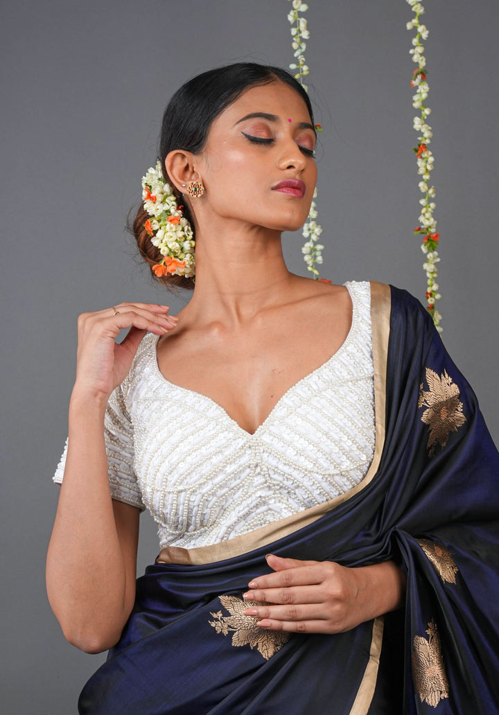 Moti Jadau Blouse with sleeves, Made to Order