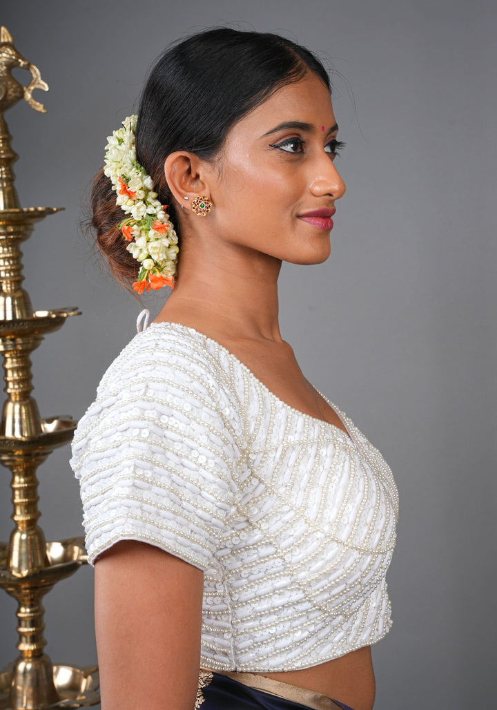 Moti Jadau Blouse with sleeves, Made to Order
