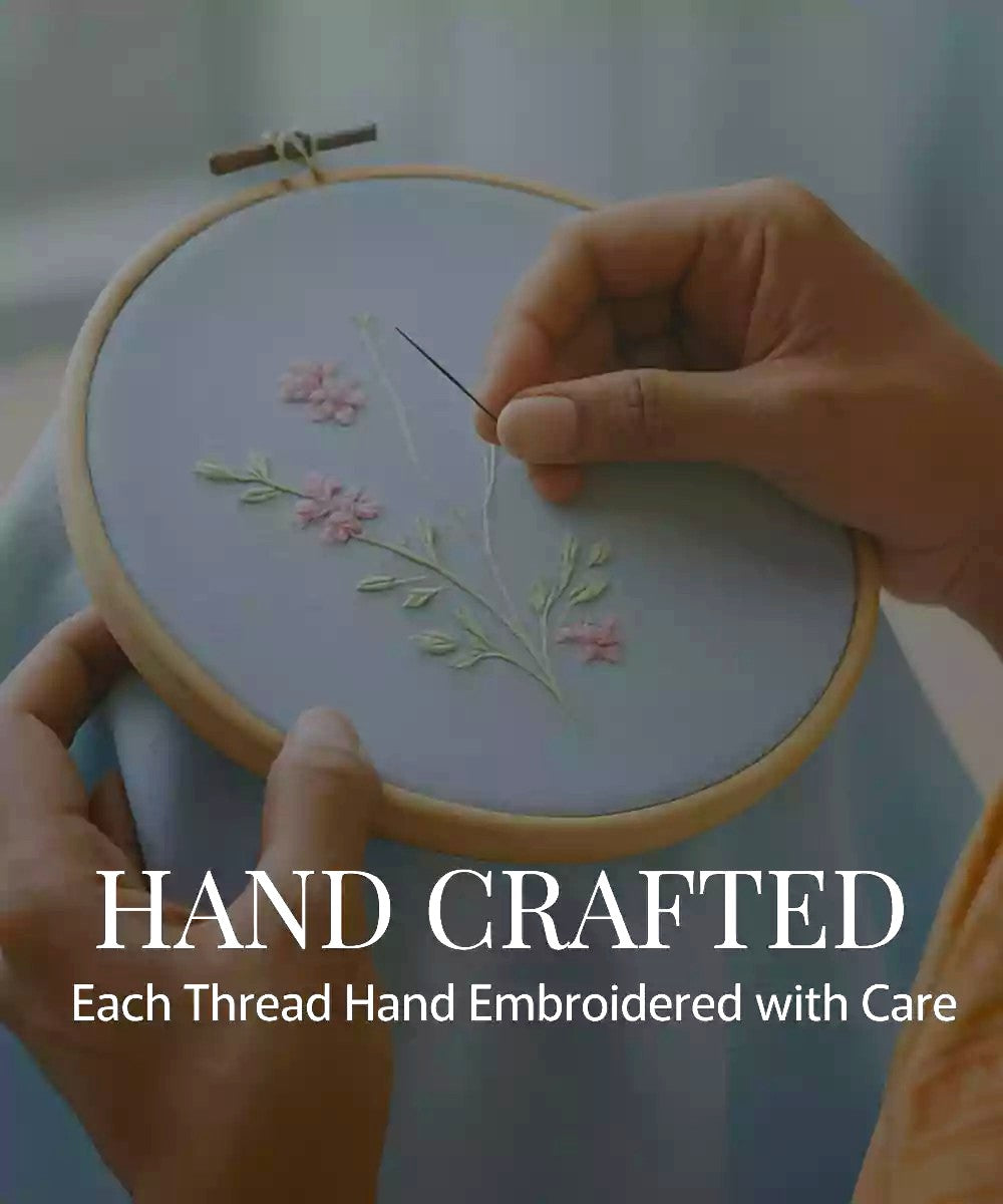 Floral Haven Hand Embroidered Wall Art | Framed | SHOBITAM