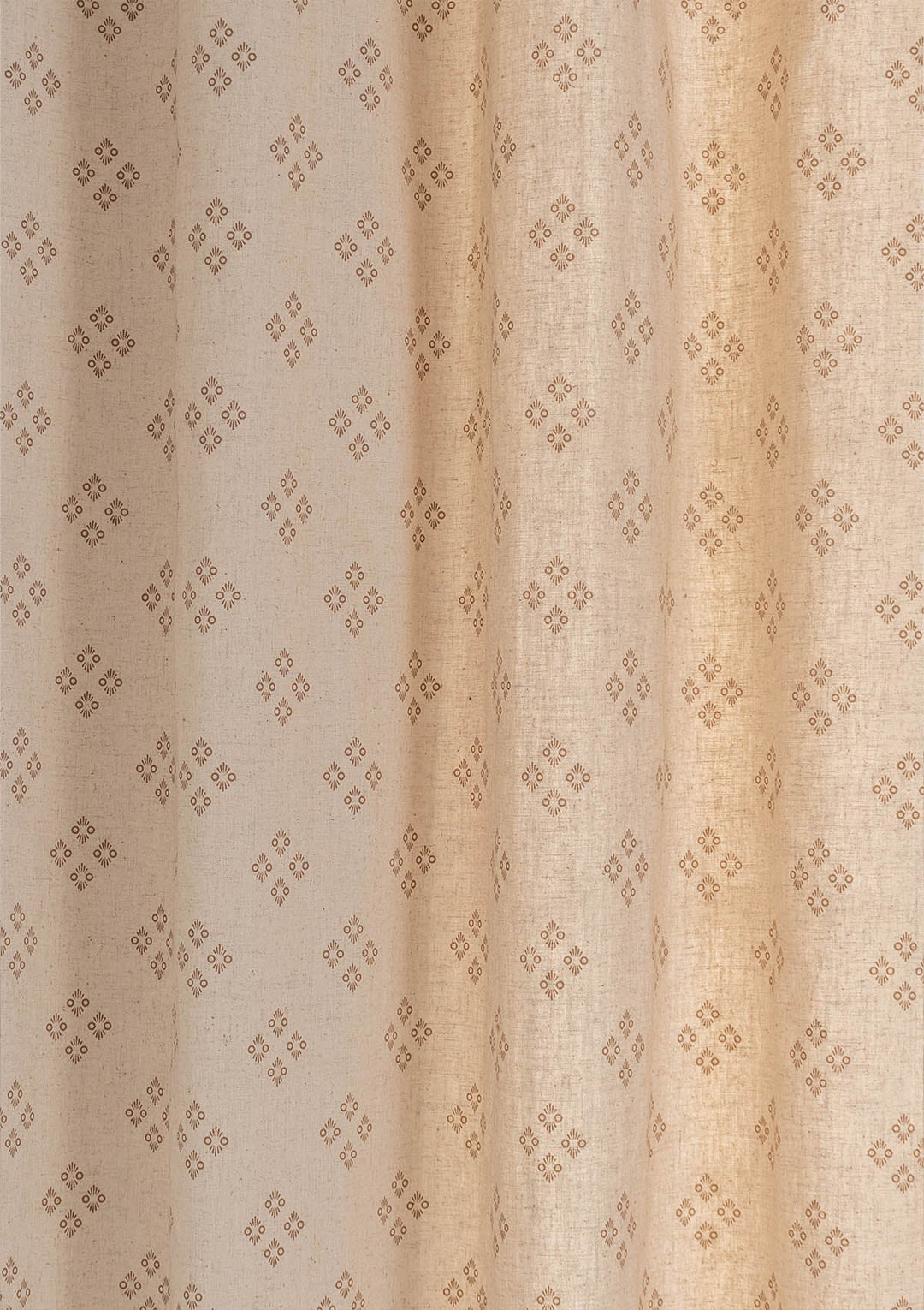Harvest linen cotton textured minimal design curtain for living room - Light Reduction - Brown - Single Piece | SHOBITAM