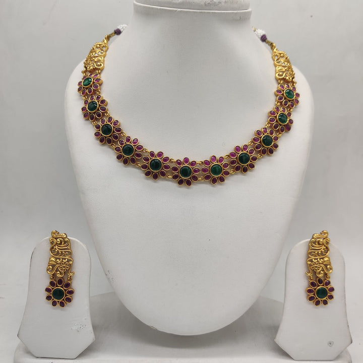 Heritage Bloom Multicolour Necklace Set | SHOBITAM