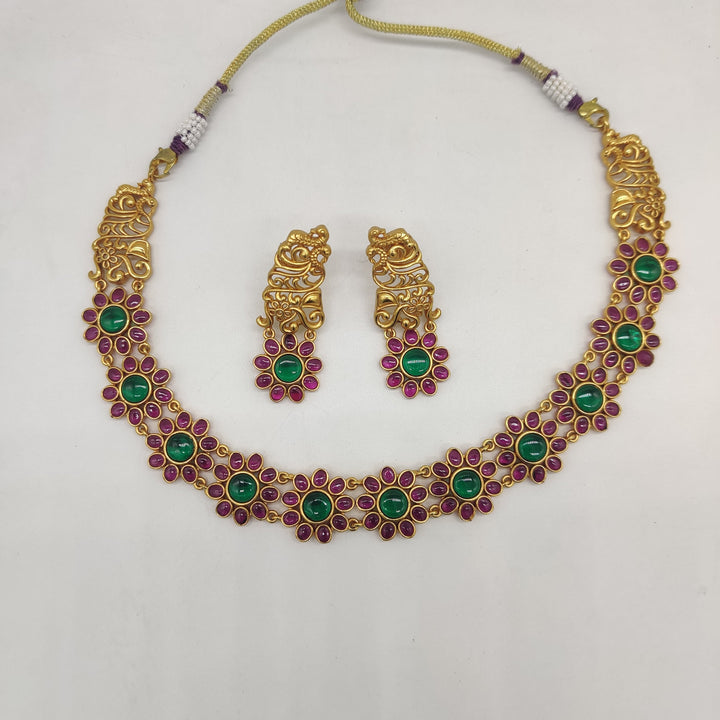 Heritage Bloom Multicolour Necklace Set | SHOBITAM
