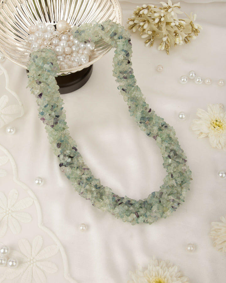 Marakata Mala- Natural Flourite Hand-Braided Mala | SHOBITAM