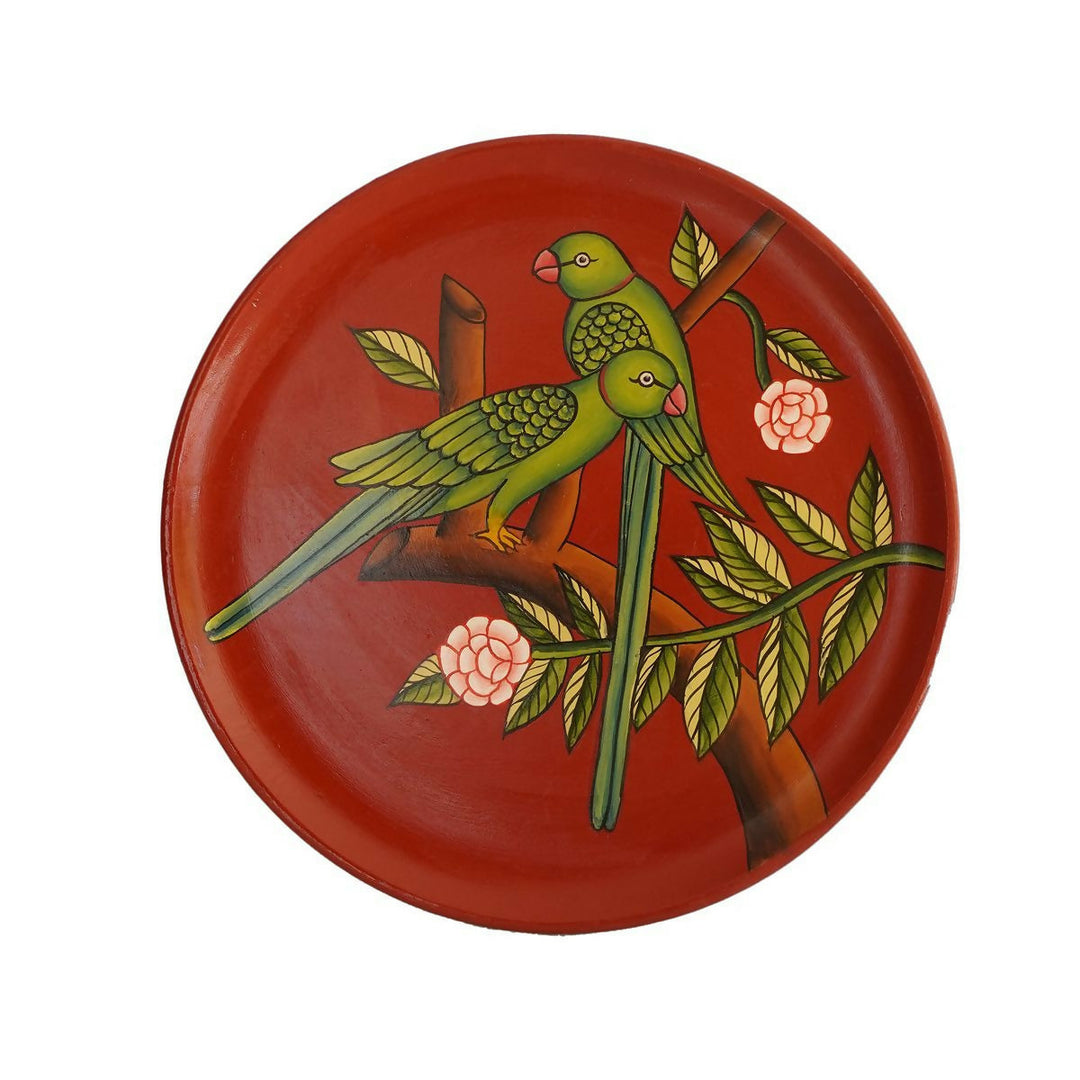 Parrot handpainted Wooden Wall Plate | SHOBITAM
