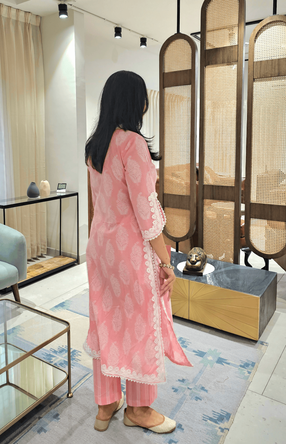 ROSA Pink Cotton Kurta Set Of 2