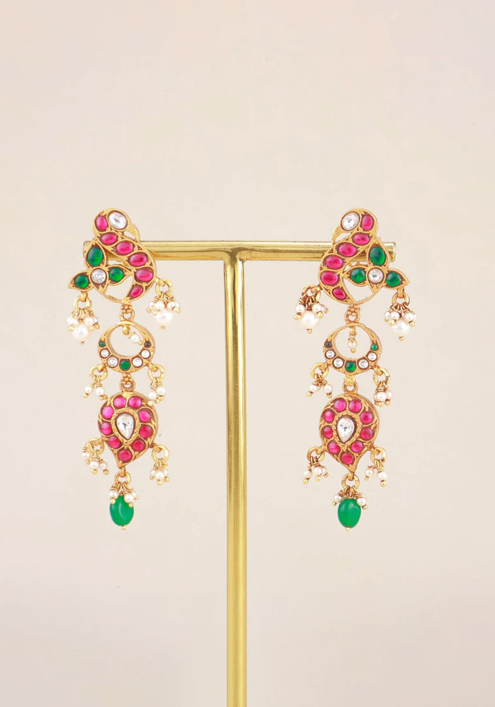 925 Silver Dancing peacock drop earrings