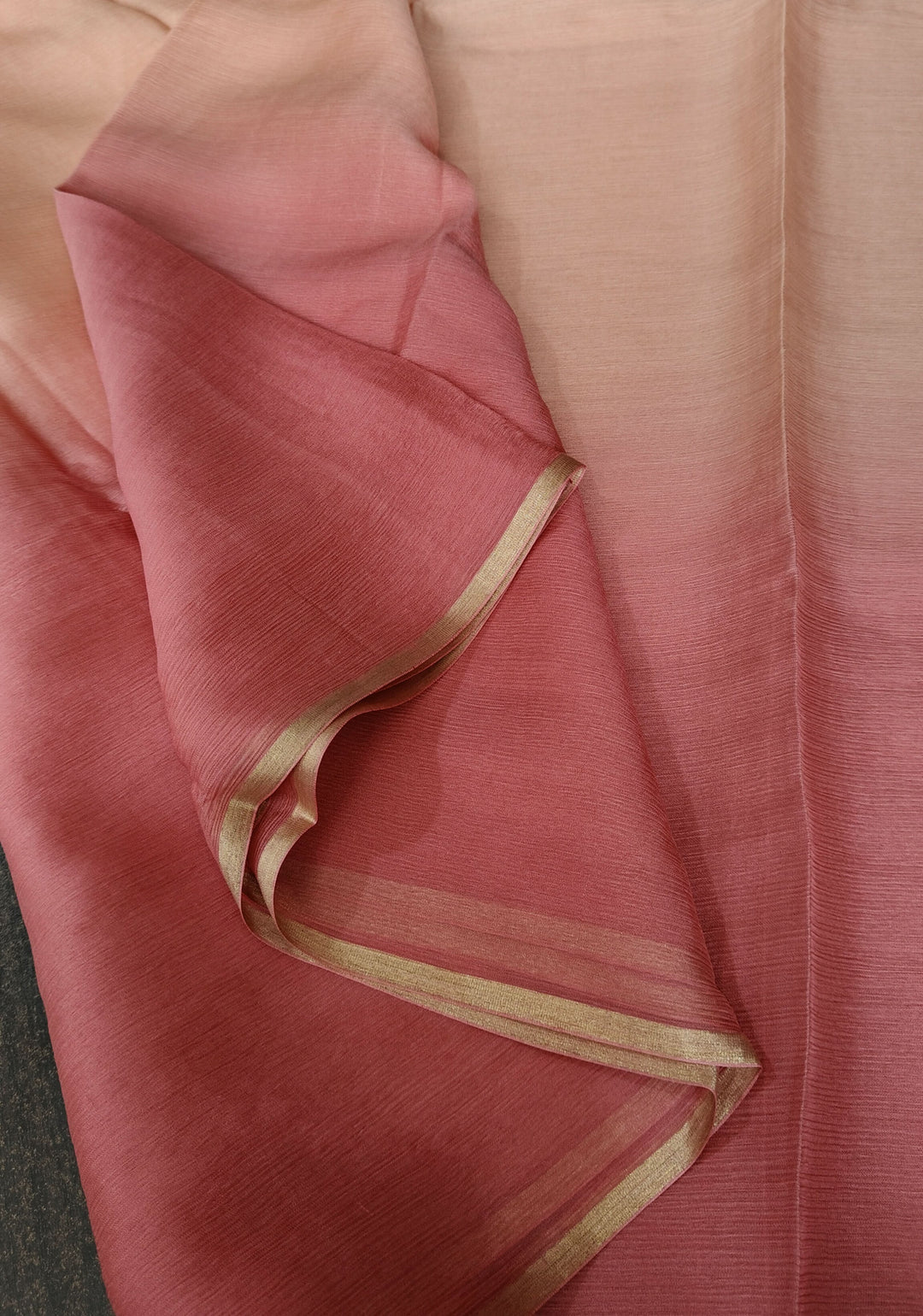 Multicolor Bollywood Style Ombre Pure Chiffon Saree, No Blouse Piece