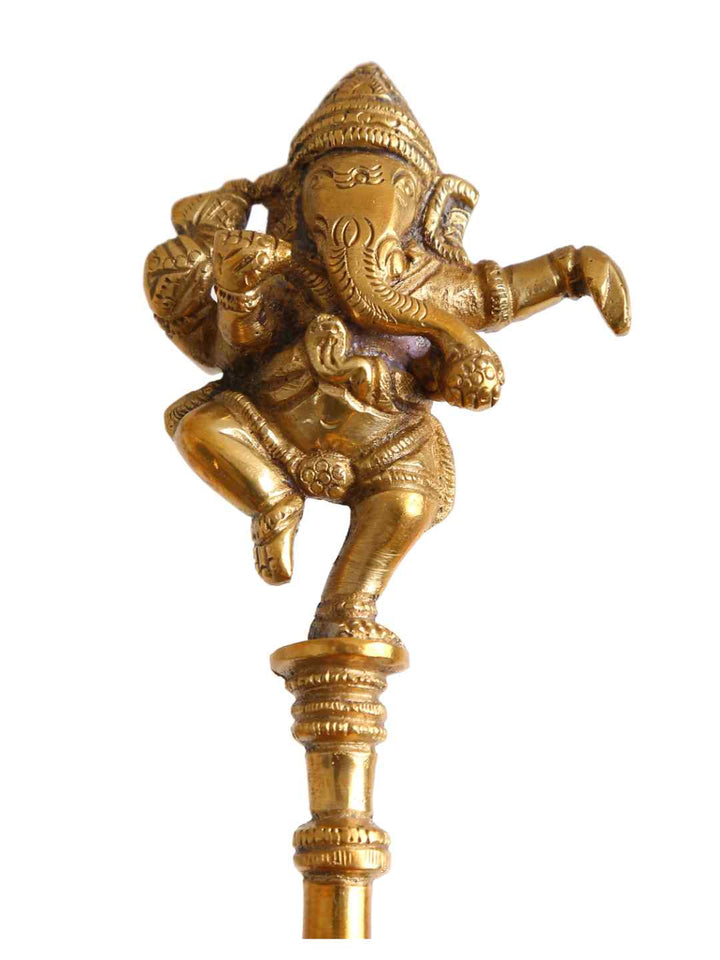 Brass Spoon - Ganesha Havan Spoon In Brass | SHOBITAM