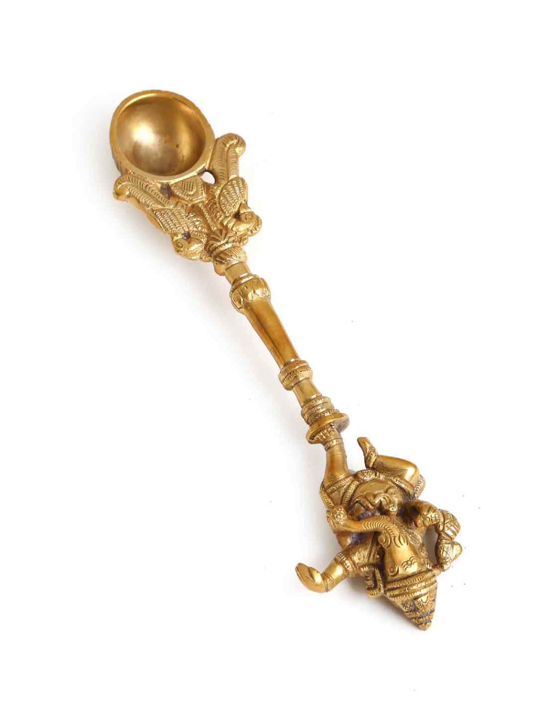 Brass Spoon - Ganesha Havan Spoon In Brass | SHOBITAM