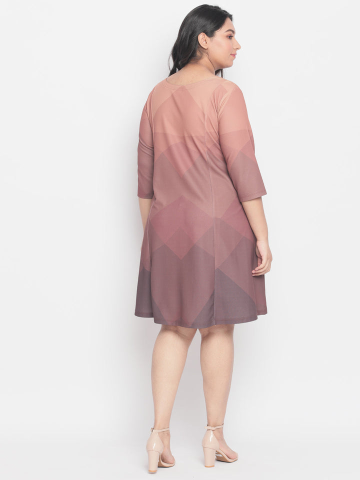 Dusty SandStone Plus Size Midi Dress Ombre  for Women | Made to Order