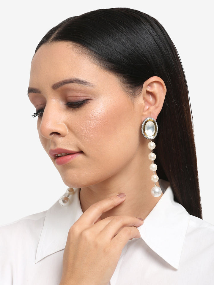 Women's Kundan Pearl Earrings | SHOBITAM
