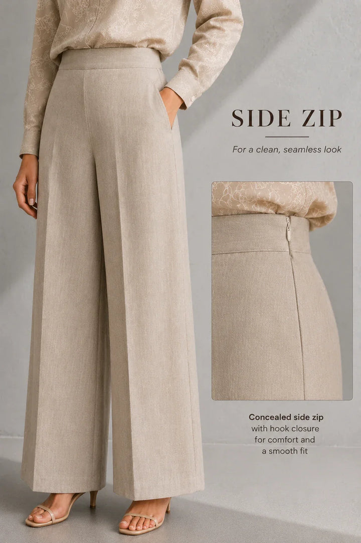 Beige Essence Embroidered Linen Co-Ord Set | SHOBITAM